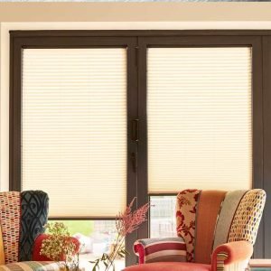 Pleated window in lounge area. Perfect Fit Blinds